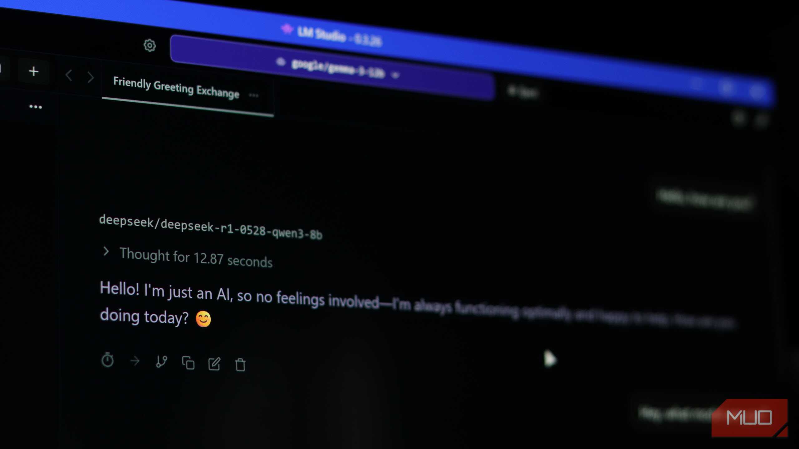 LM Studio với thiết bị chat Deepseek R1.